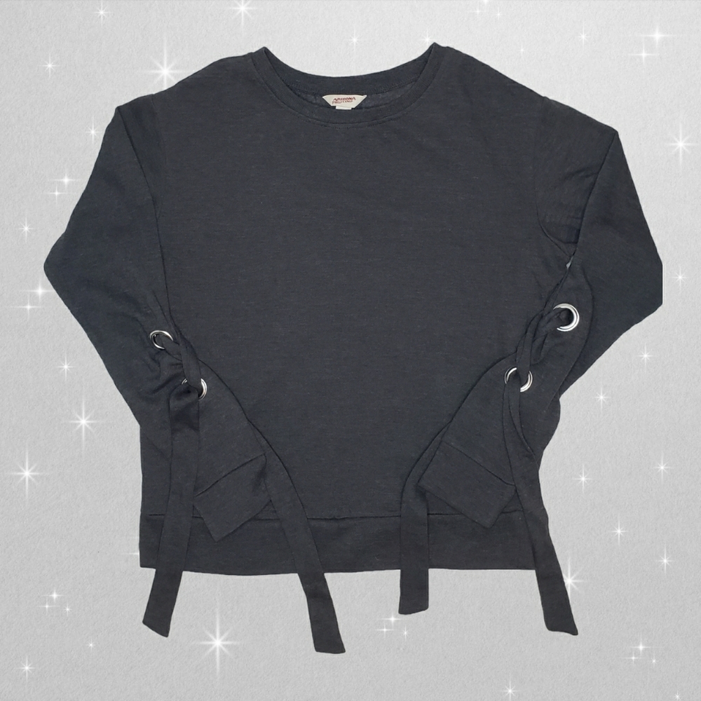 Dark Gray Arizona Jeans Sweatshirt Long Sleeve Top size Medium y2k